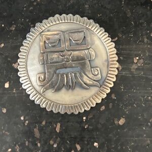 Vintage Sterling Silver Aztec pin / pendant
